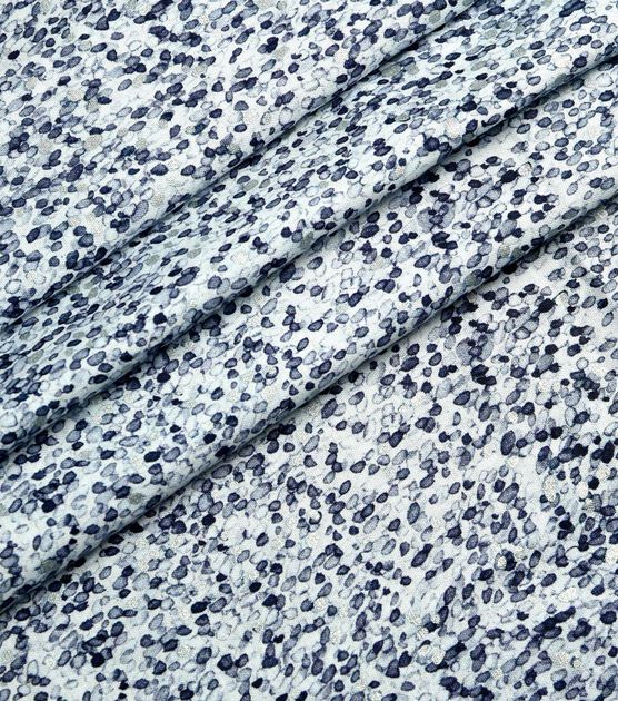 Blue Watercolor Dots Premium Metallic Cotton Fabric, , hi-res, image 3