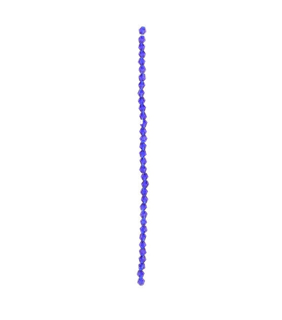 7" Sapphire Glass Bicone Bead Strand by hildie & jo, , hi-res, image 3