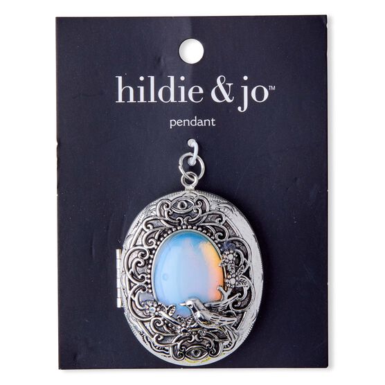 Silver Oval Locket Pendant by hildie & jo