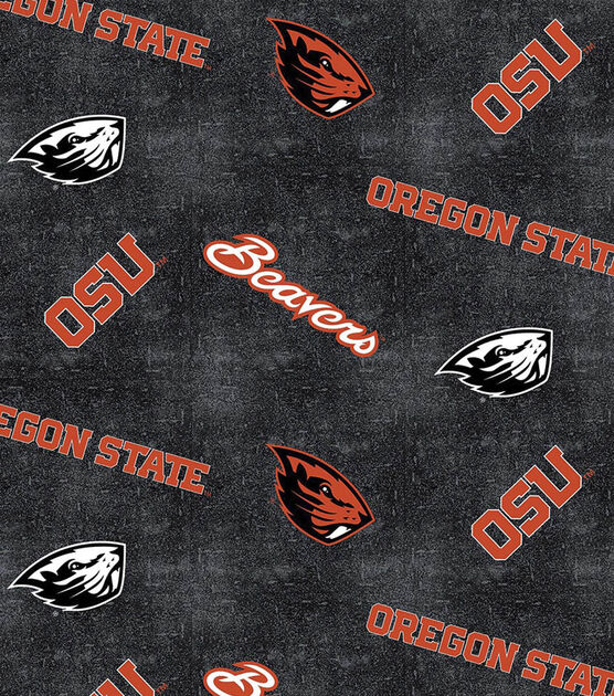 Oregon State University Beavers Flannel Fabric 42" Distressed Logo