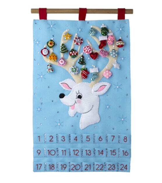 Bucilla 13" x 22" Reindeer Countdown Advent Calendar Kit