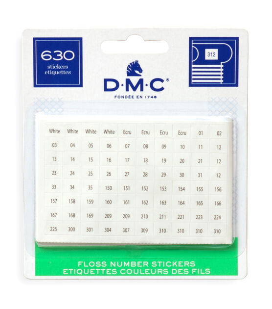 DMC 500ct Floss Number Sticker Label Pack