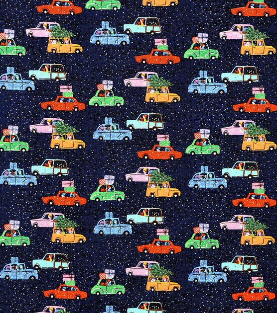 Travels on Blue Christmas Cotton Fabric, , hi-res, image 2