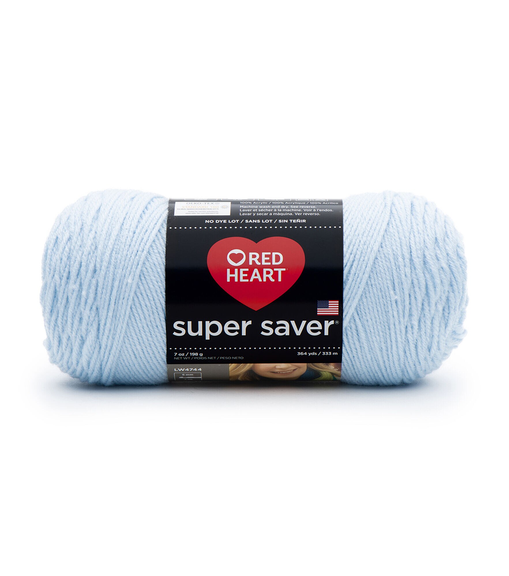 Red Heart Super Saver Worsted Acrylic Yarn, Light Blue, hi-res