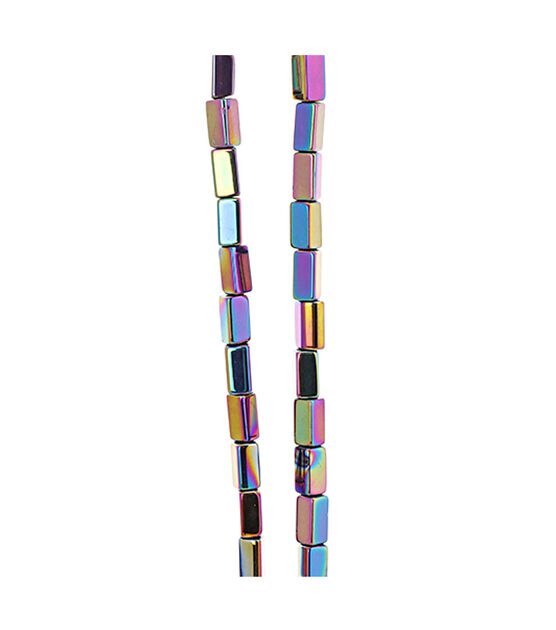 14" Multi Rectangle Aurora Borealis Glass Bead Strands by hildie & jo, , hi-res, image 2