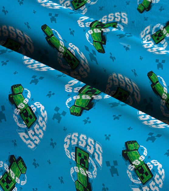 Minecraft Creeper Ssss Cotton Fabric, , hi-res, image 3