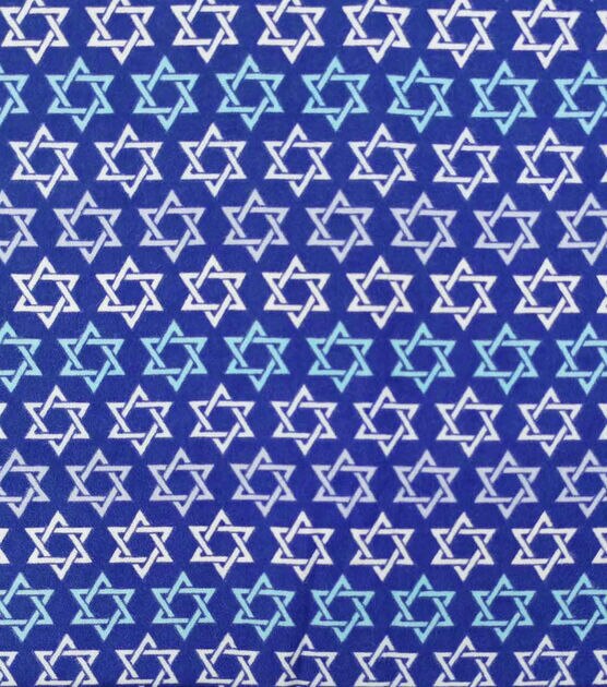 Hanukkah Star of David Super Snuggle Flannel Fabric, , hi-res, image 1