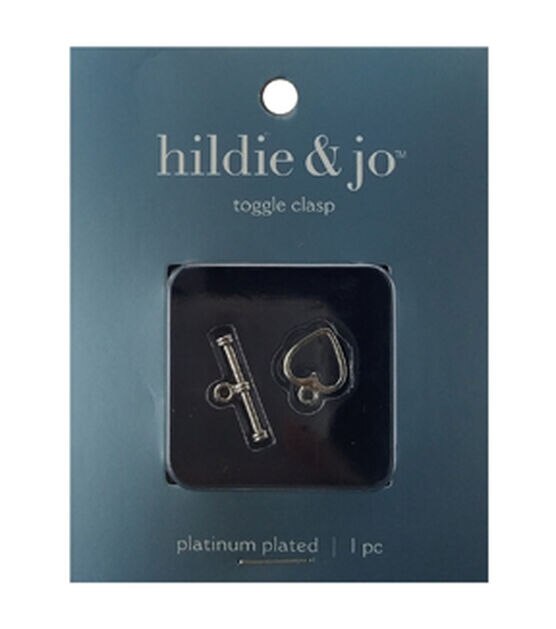 Platinum Plated Small Heart Toggle Clasp by hildie & jo