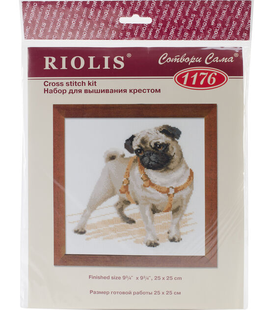RIOLIS 10" Pug Dog Counted Cross Stitch Kit