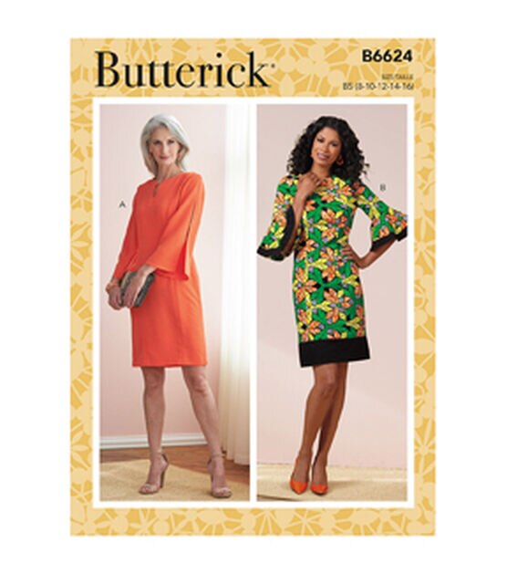 Butterick B6624 Size 8 to 16 Misses & Women's Petite Dress Sewing Pattern