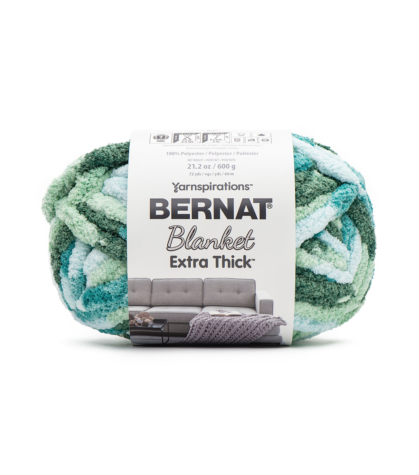 Bernat Blanket Extra Thick 72yds Jumbo Polyester Yarn, Teal Ivy, hi-res