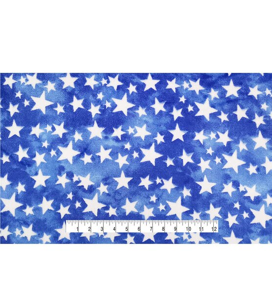 Sew Lush Stars on Blue Tie Dye Fleece Fabric, , hi-res, image 4