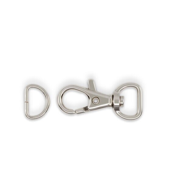 Dritz Small Swivel Hook & D Ring Nickel