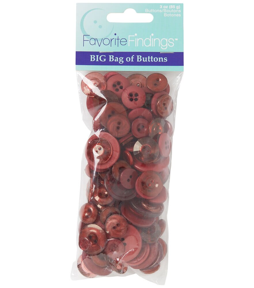 Favorite Findings 3oz Assorted Buttons, Wine, swatch