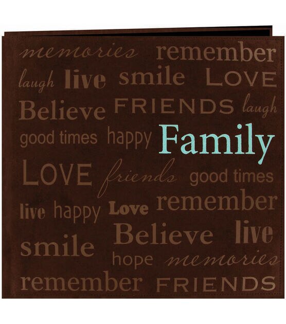 Text Faux Suede Scrapbook 12"X12 Family