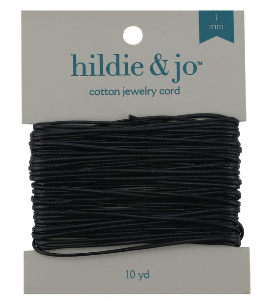 10yds Black 1mm Cotton Cord by hildie & jo