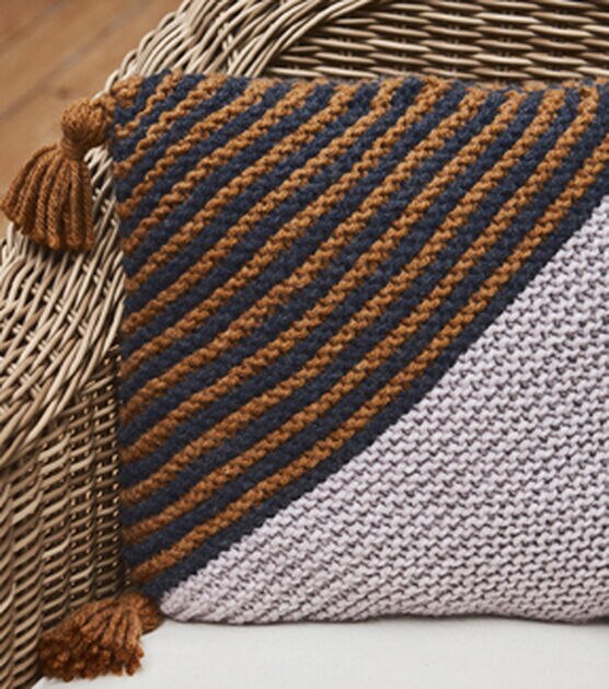 Lion Brand On the Bias Pillow Pattern Knit Hue + Me Yarn Bundle Box, , hi-res, image 3