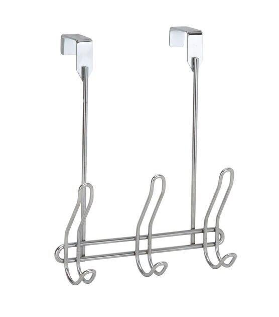 Simplify 11 Chrome Compact Over the Door 6 Hooks