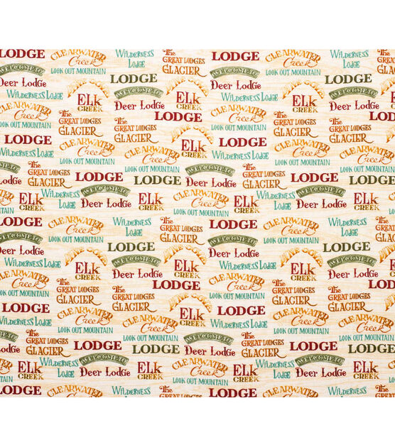 Novelty Cotton Fabric Welcome to the Deer Lodge