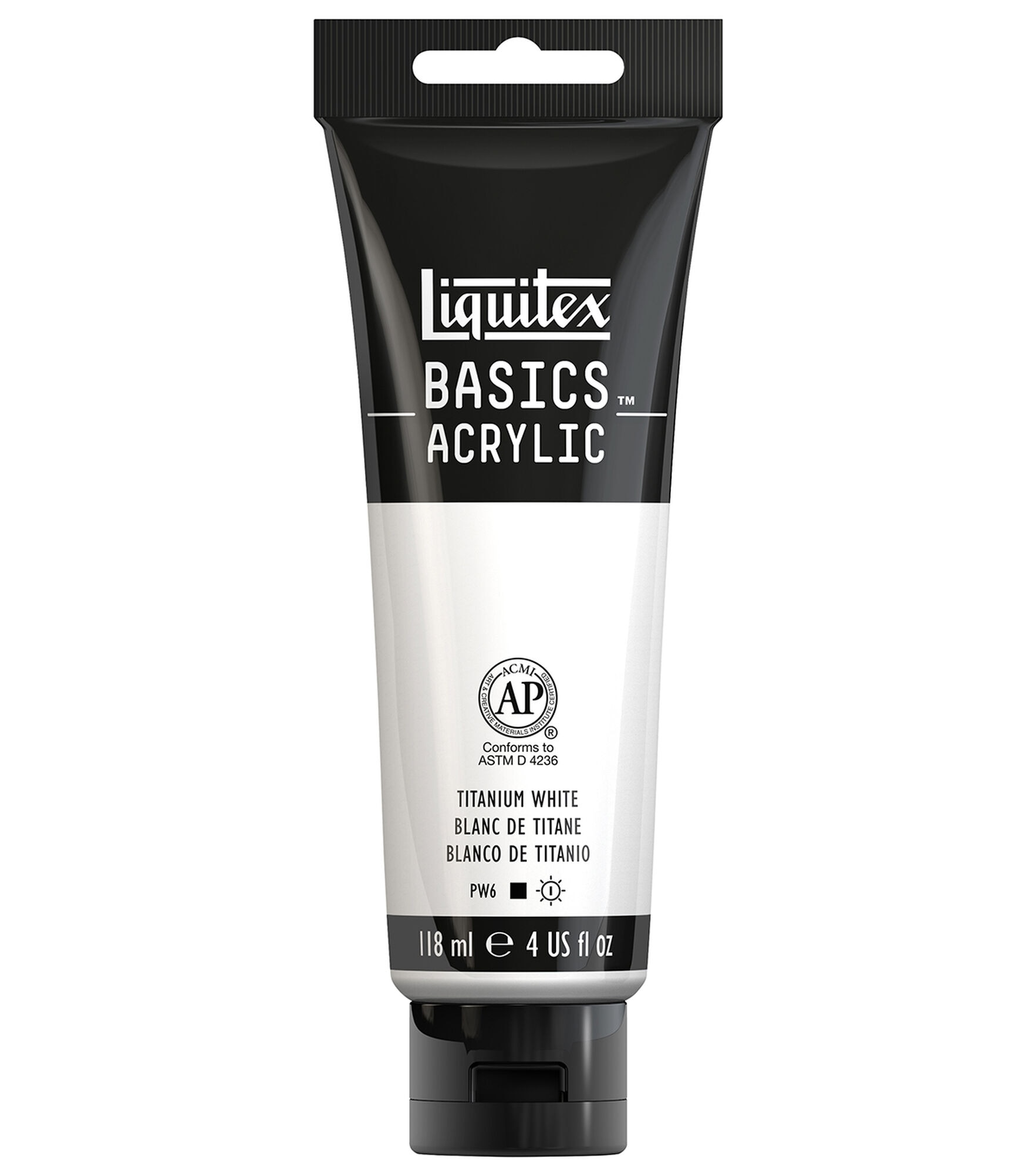 Liquitex Basics 4 oz Acrylic Paints 1PK, Titanium White, hi-res