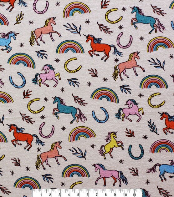 Rainbow & Unicorn Super Snuggle Flannel Fabric, , hi-res, image 2