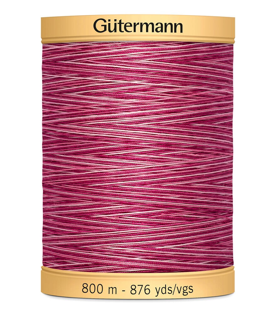 Gutermann Natural Cotton Thread 800M (876 Yards) Variegated Colors, Plum, swatch