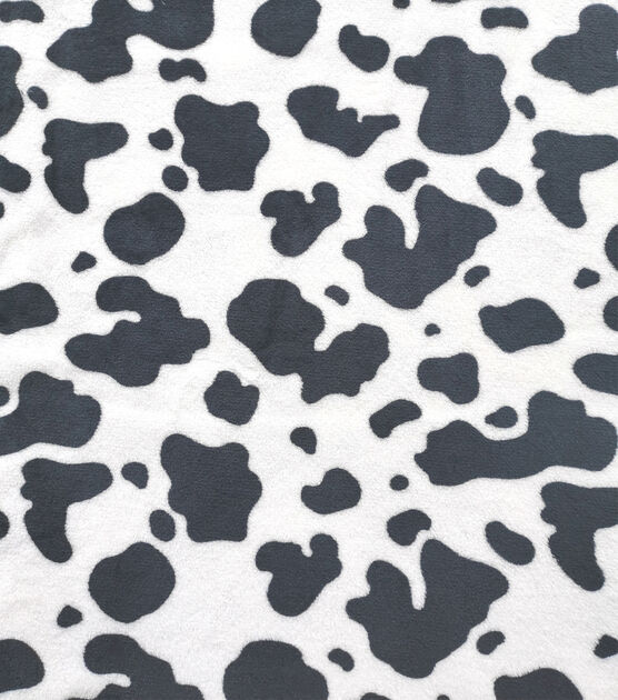 Black White Cow Print Sew Lush Fleece Fabric