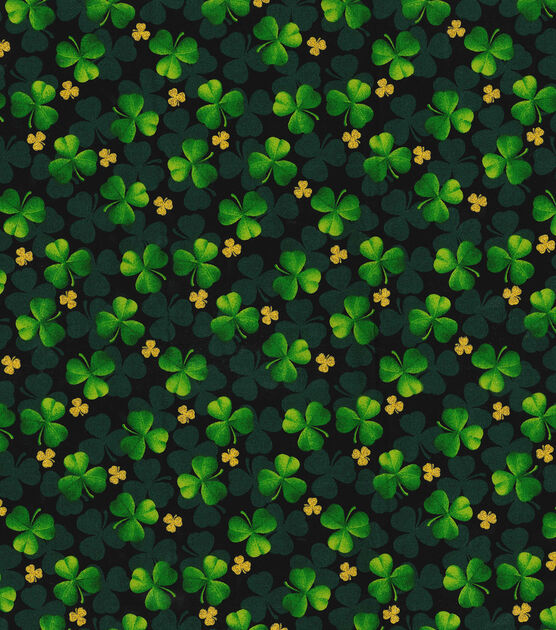 Fabric Traditions Clover St. Patrick's Day Glitter Cotton Fabric, , hi-res, image 2