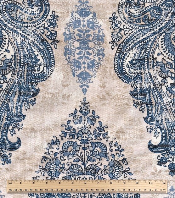 Indigo Dragon Cotton Canvas Fabric, , hi-res, image 3
