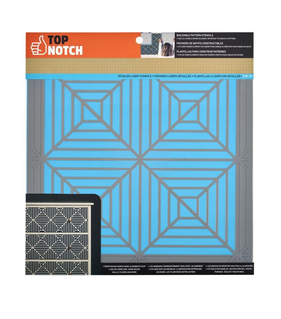 12 x 12 Geometric Buildable Stencil Sheets 2ct by Top Notch