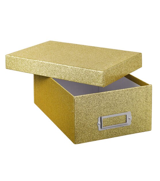 Park Lane Glitter Photo Storage Box - Gold, , hi-res, image 2