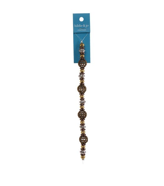 7" Oxidized Brass Metal Strung Beads by hildie & jo