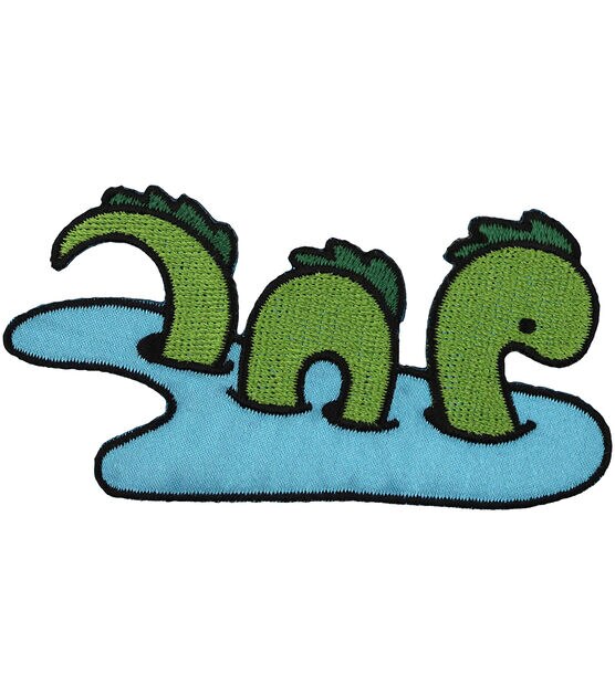 Simplicity 3.5" Green Loch Ness Monster in Water Iron On Patch, , hi-res, image 2