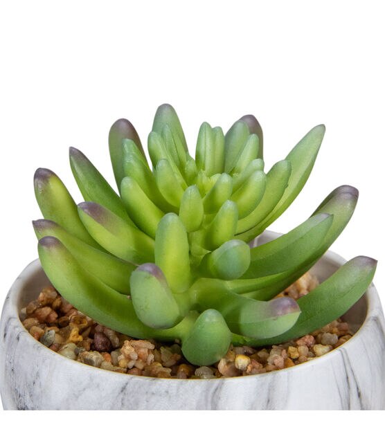 Northlight 4.25" Green Artificial Succulent in Faux Marble Pot, , hi-res, image 3