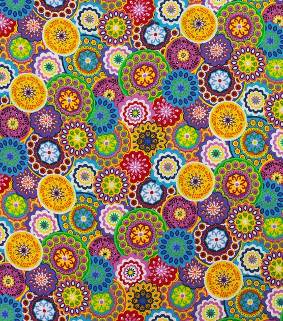 Bright Packed Circle Geometrics Quilt Cotton Fabric by Keepsake Calico