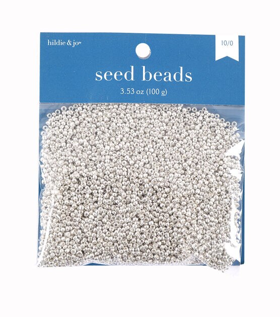 3.53oz Silver Plastic Seed Beads by hildie & jo
