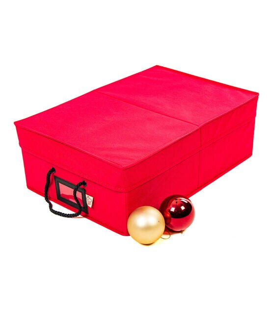 Santa's Bags Red Two Tray 48 Ornament Storage Box, , hi-res, image 1
