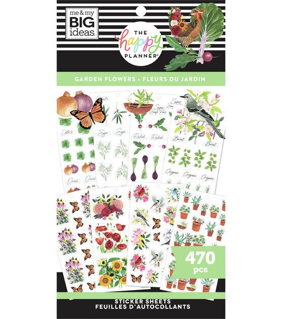 470pc Garden Flowers Happy Planner Sticker Pack