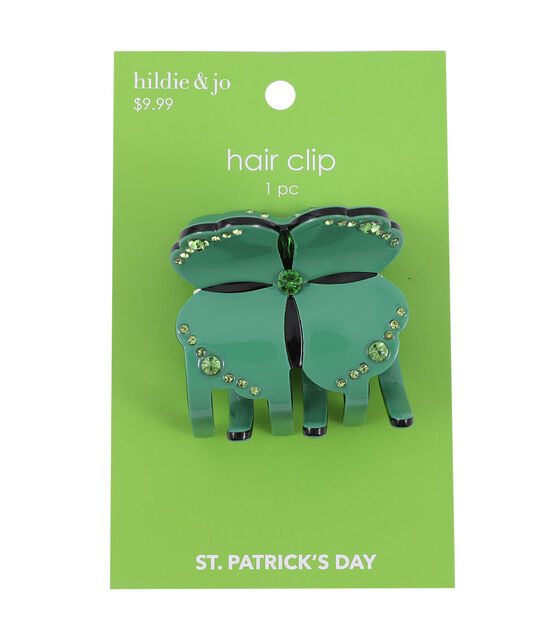 2" St. Patrick's Day Clover Hair Clip by hildie & jo