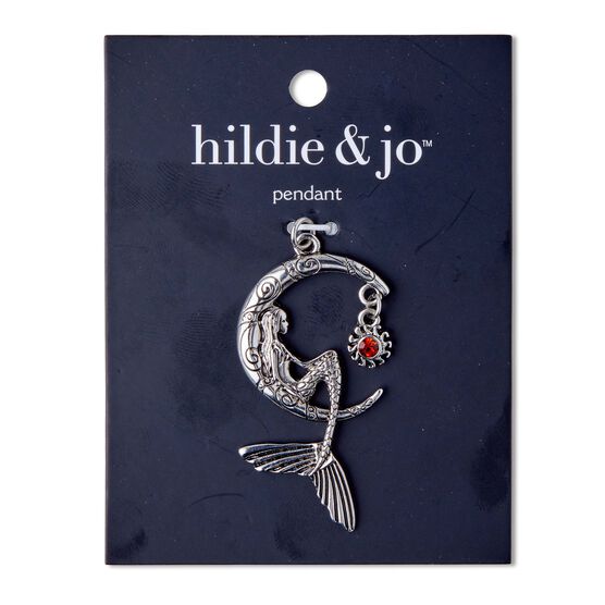 Iron & Glass Moon With Mermaid Pendant by hildie & jo, , hi-res, image 1
