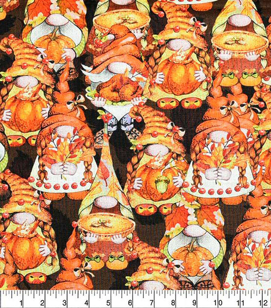 Fall Gnomes Fall Print Fabric, , hi-res, image 2