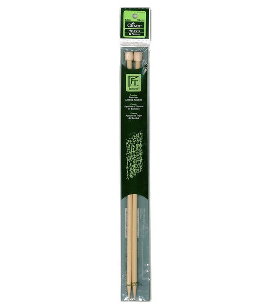 Clover 13" Bamboo Size 10.5 Single Point Knitting Needle Set