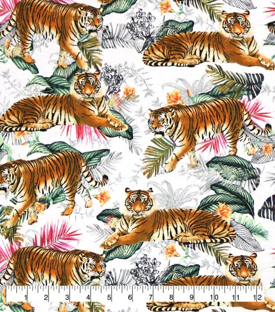 Wild Summer Tiger Super Snuggle Flannel Fabric