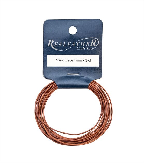 Realeather 1mm Leather Cord, Natural Color, 3 yards