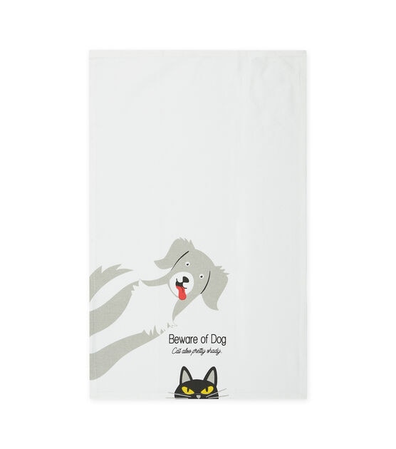 Design Imports Beware of Dog & Cat Kitchen Towel Set, , hi-res, image 3