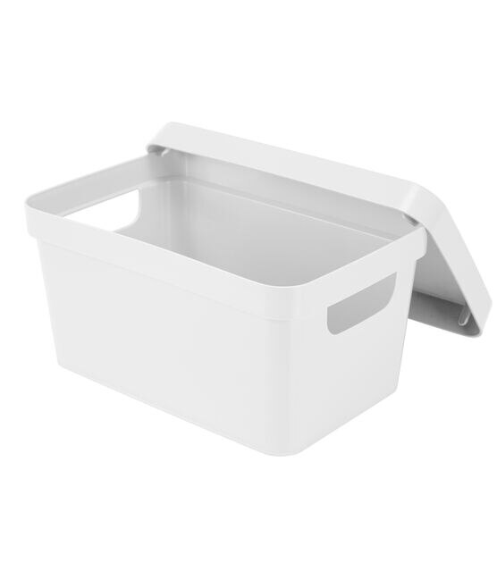Simplify 10" White Vinto Storage Box With Lid, , hi-res, image 9