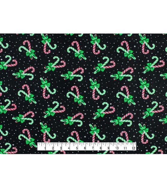 Candy Canes & Dots Christmas Glitter Cotton Fabric, , hi-res, image 4