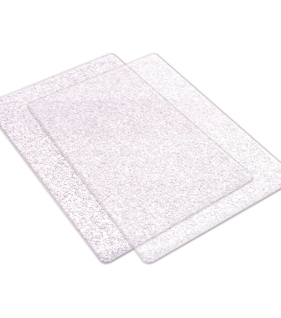 Sizzix Big Shot Cutting Pads 1 Pair Clear With Silver Glitter Standard, , hi-res, image 2