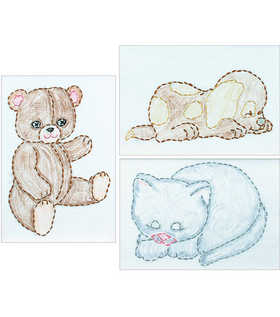 Jack Dempsey 6" x 8" Huggable Animals Stamped Embroidery Kit 3ct