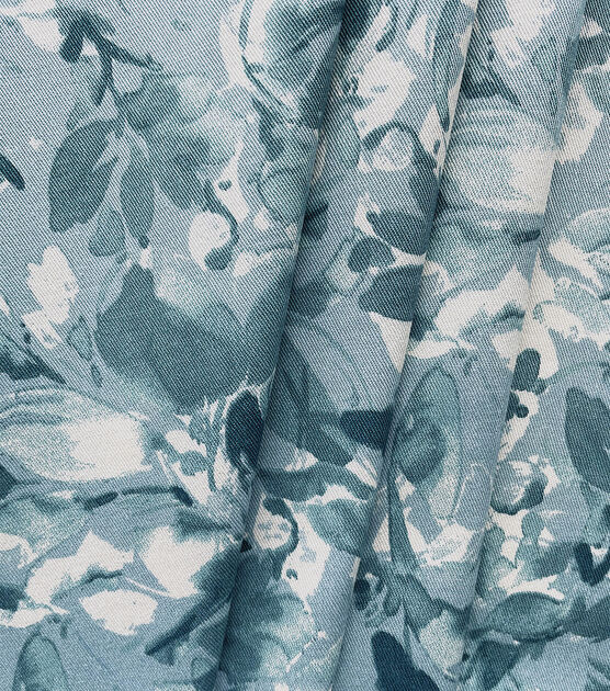 Blue Tonal Floral 7oz Denim Fabric, , hi-res, image 3